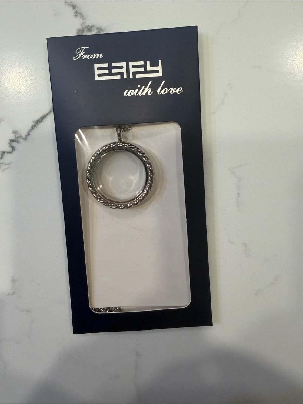 Effy Silver Twisted Rope Locket Necklace